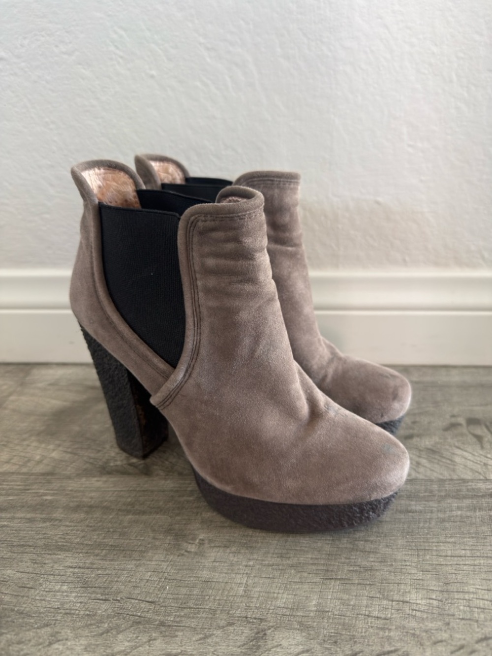 Kurt Geiger Gray Suede Heel Booties